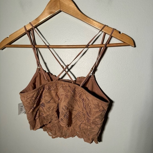 NWT AERIE TAN LACE BRALETTE M - Picture 3 of 4